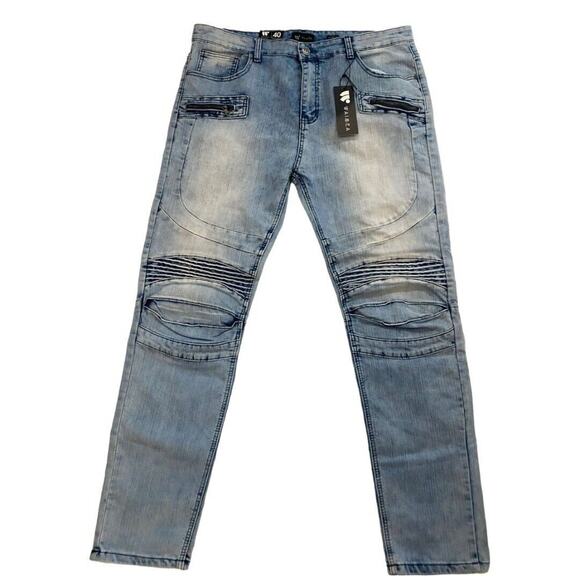 Waimea Other - 40 Waimea Skinny Fit Light Wash Moto Jeans NWT